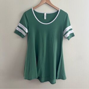 LulaRoe Irma, Deep Sage Green & White, Size XXS, EUC